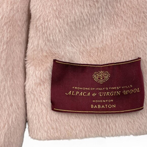 Babaton Stedman Coat Italian Alpaca Wool Blend Salmon Pink Overcoat Women's XXS - Picture 7 of 13